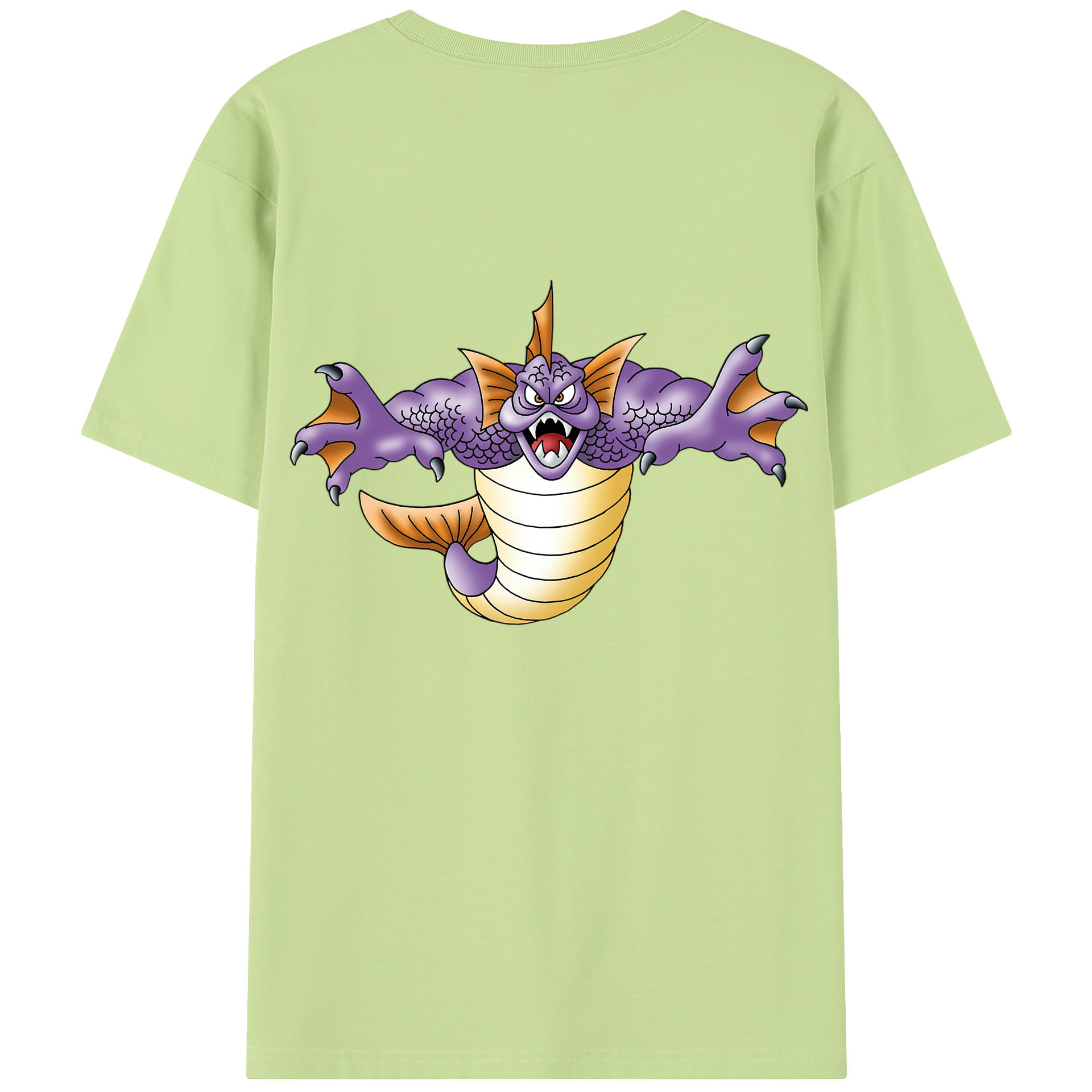 （画像用） ドラゴンクエスト Doragon Kuesuto Dragon Quest 綿100％半袖Tシャツ（背面プリント）
